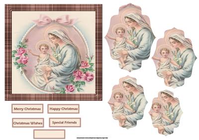 Baby Jesus and Mary Card with Shaped Layers