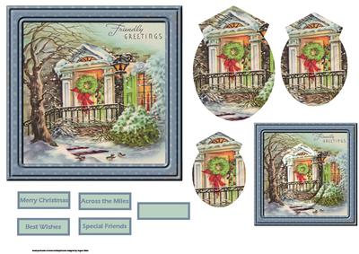 Vintage Christmas Friendly Greetings Card
