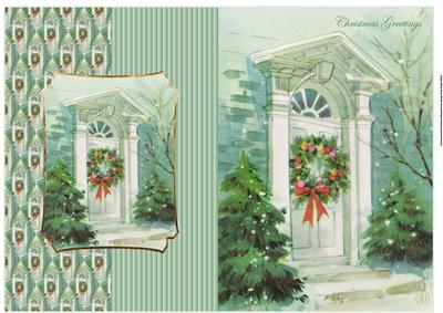 Christmas Door Fold Back Card