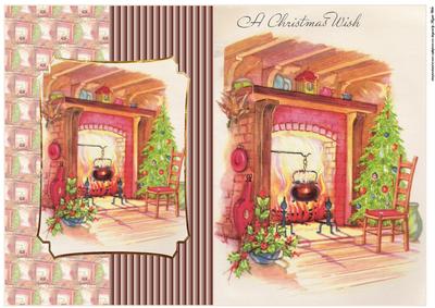 Cosy Christmas Fire Fold Back Card