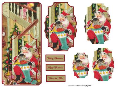 Santa is Being Watched Dl Card with Pyramid Layers