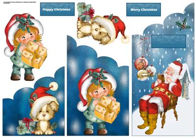 Santa Has Visitors Cascade Card and Decoupage