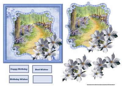 Bluebell Wood Card with a Topper and Decoupage