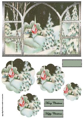 Stars at Night at Christmas Window View Card