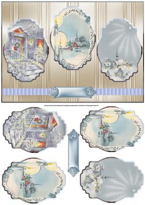 Christmas Across the Miles Panel Card with Toppers