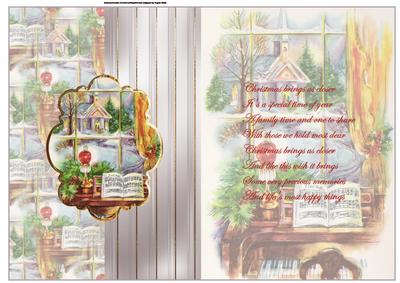Scene from the Window Fold Back Card with Verse