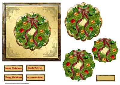 Christmas Wreath Card with Pyramid Layers