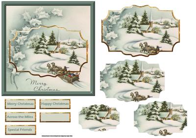 Sleigh Ride to Church Card Front with Pyramid Layers