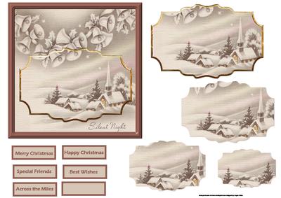 Silent Hamlet at Christmas Card with Pyramid Layers