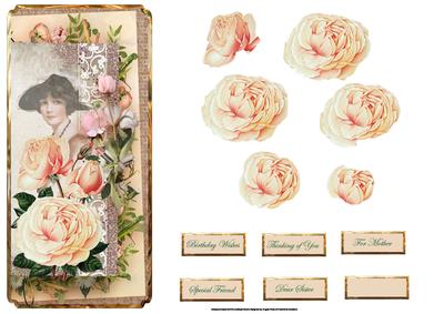 Reflections with Roses Dl Card and Decoupage