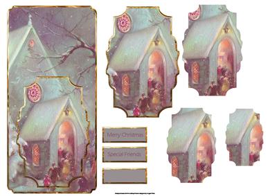 Going to Church Dl Card with Shaped Pyramid Layers