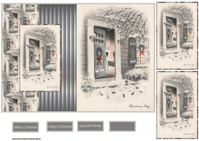 Open Door at Christmas Fold Back Card with Topper