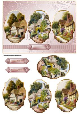 Village Life Panel Card with Toppers
