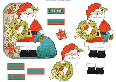 Santa with His Sack Over the Side Card