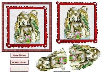 Vintage Puppy Dog with His Ball Card