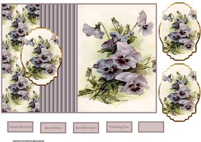 Vintage Pansy Fold Back Card