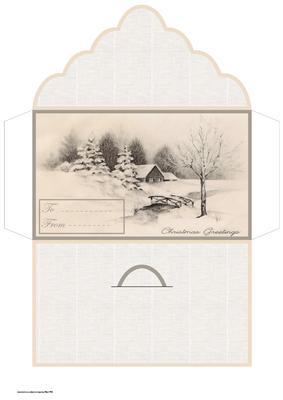 Vintage Winter Scene Money Wallet