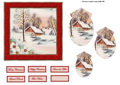 Old Water Mill Card with Shaped Stackers