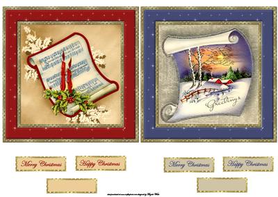 Vintage Christmas Toppers and Sentiment Tags