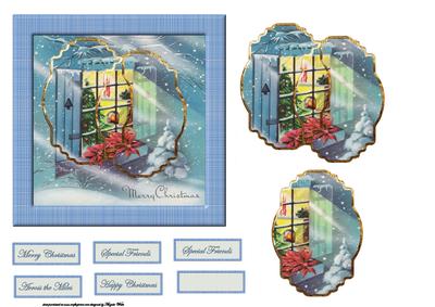 Looking Into the Window Card Front with Toppers