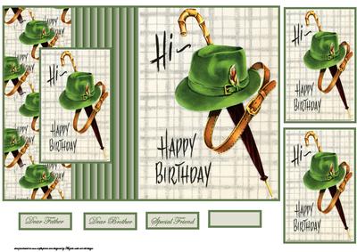 Hat and Umbrella Fold Back Card with Toppers