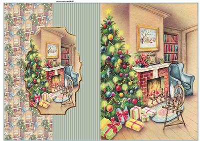 Christmas at Home Fold Back Card