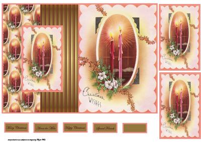 Candles Burn Bright Fold Back Card with Toppers
