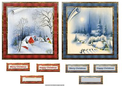 Winter Wonderland Card Fronts with Sentiment Tags