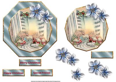 The Holly and the Ivy Card Front with a Topper