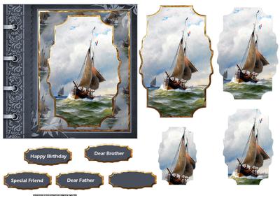 Sailing the Seas Card Front with Pyramid Layers