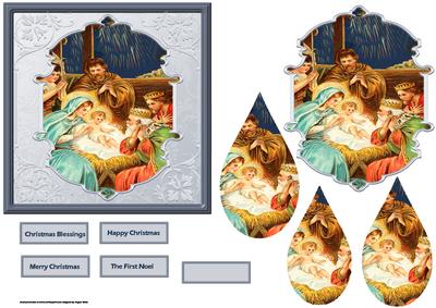 The Nativity Card with a Topper and Teardrop Layers