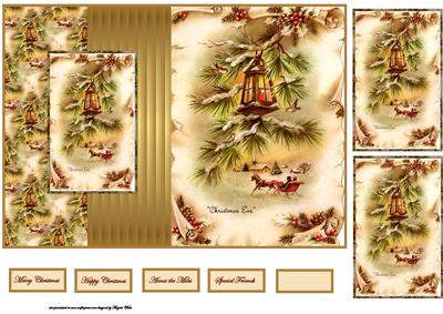 Coach and Lantern Fold Back Card and Toppers
