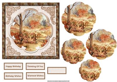 Autumn Woods Card Front with Petal Stackers
