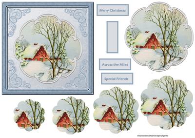 Cottage in the Snow Card with Petal Stackers