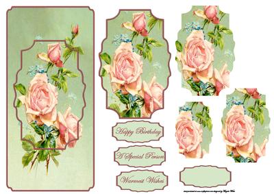 English Rose Dl Card with Stackers