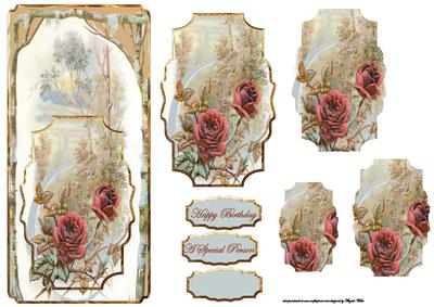 Moonlight Rose Dl Card with Shaped Stackers