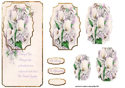 Peace Lily Dl Card with Shaped Pyramids