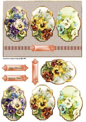 Pansy Variety Panel Card with Toppers