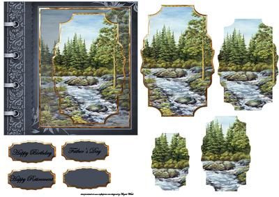 River Runs Fast Card with Shaped Layer for Depth