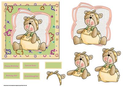 Birthday Bear Card with Decoupage