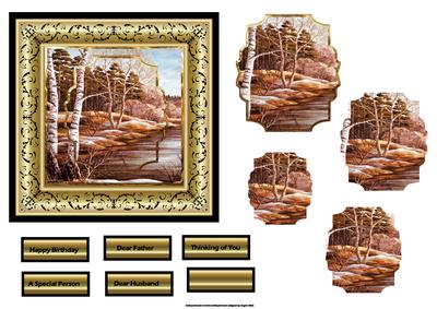 Sunrise Down by the River Card and Shaped Layers