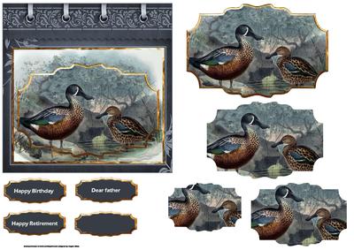 Ducks in the Moonlight Card with Shaped Layers
