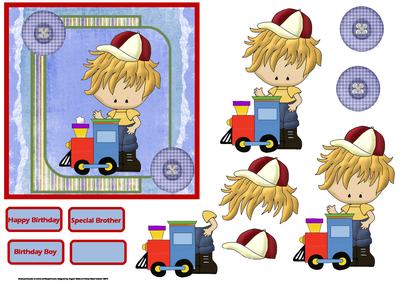 Birthday Boy and Toy Train Card