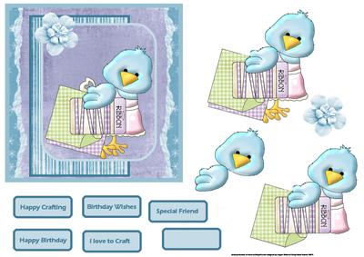 Tweety Crafter Card with Decoupage