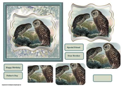 Owls at Dawn Card with Shaped Layers