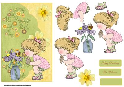 Hello Mr Bumblebee Card with Decoupage