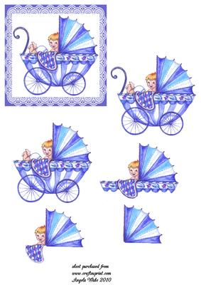 Baby in Blue Pram