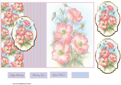 Poppy Fold Back Card with Toppers