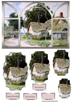 Village Life View from the Window Card