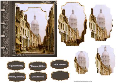 Street Scene in Boulogne Card with Shaped Layers